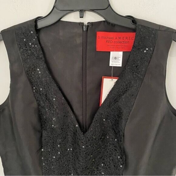 B Michael America Red Collection Women’s V Neck Sleeveless Sequin Mini Dress 6 - Picture 2 of 4